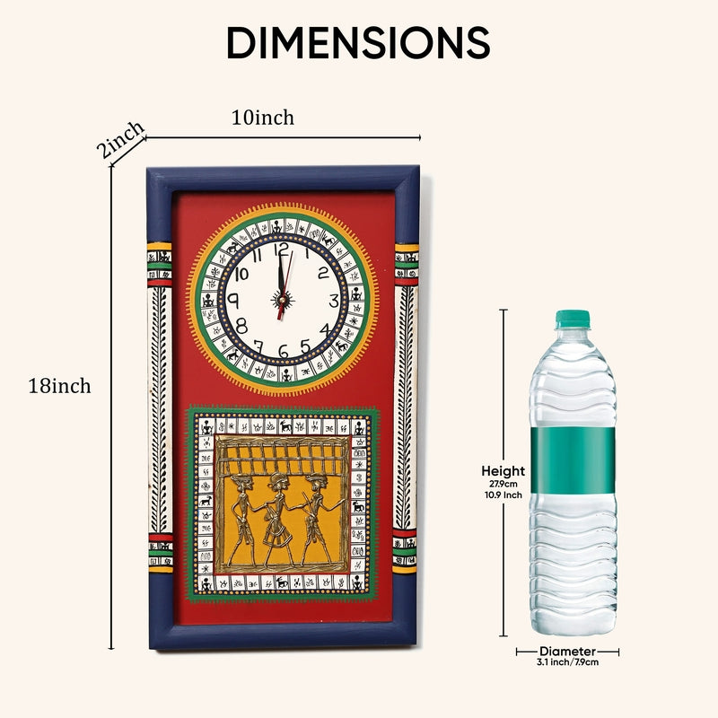 Desi Dhokra Wall Clock - Red media 11