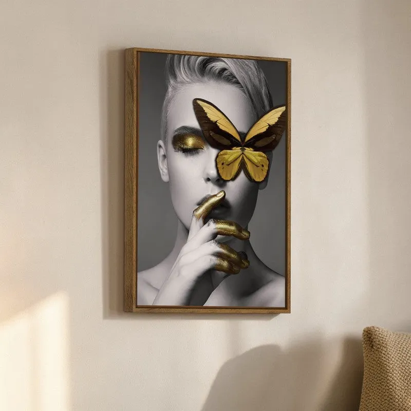 Butterfly Elegance Canvas Wall Art With Frame media 3