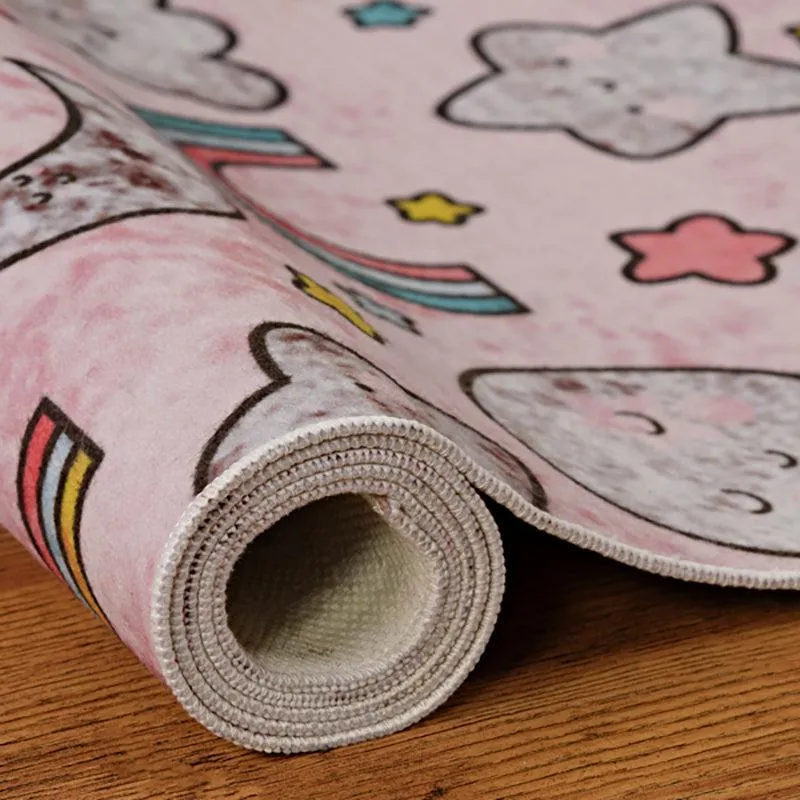 Lunar Light Lane Kids Polyester Anti-Skid Carpet - Pink media 8