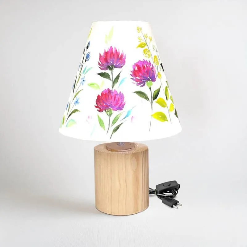 Daisy Dip Cone Handpainted LED Fabric Table Lamp - Multicolor media 4