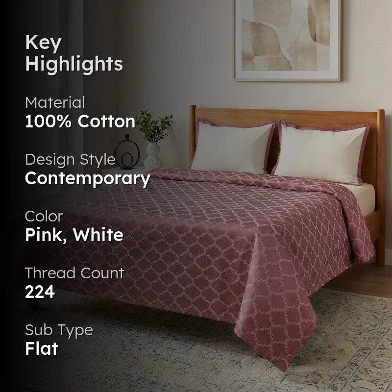 Axis Aura Cotton Bedsheet (Pink) - 224 TC media 2