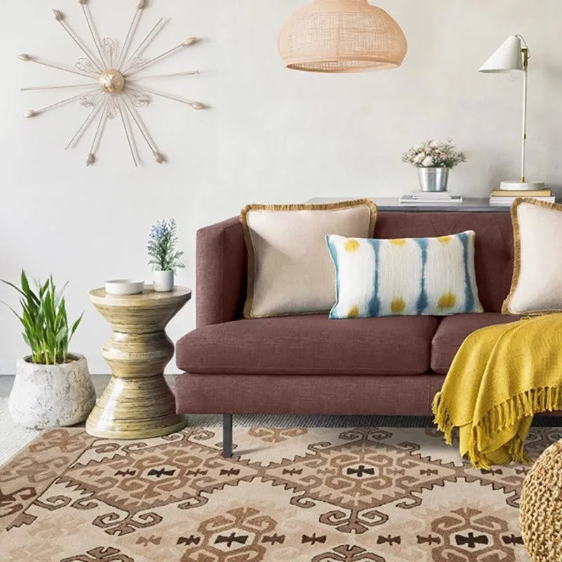 Fredegar Hand Tufted Ethnic Wool & Nylon Carpet - Brown media 7