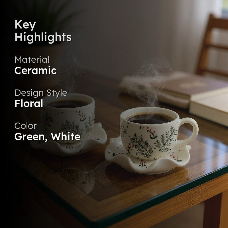 Florelle Ceramic Cup & Saucer (200 mL) - Set of Two media 2