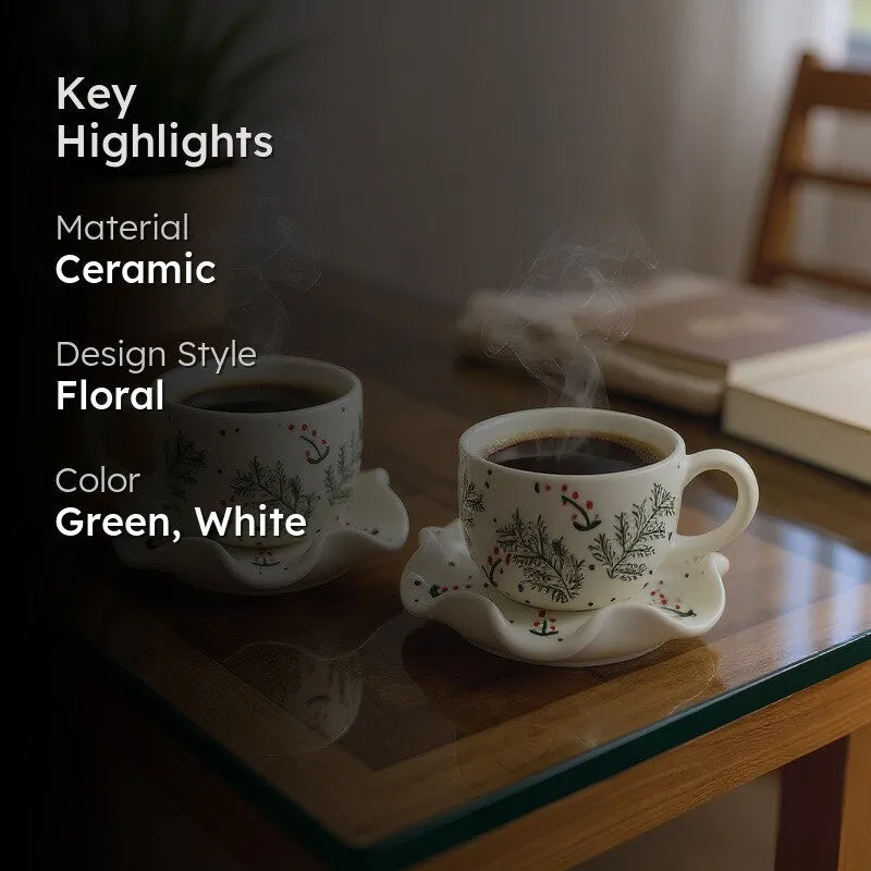 Florelle Ceramic Cup & Saucer (200 mL) - Set of Two media 2