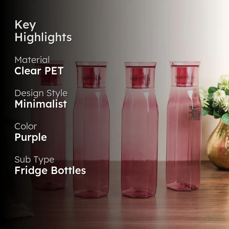 AquaLite Purple Clear PET Bottle (1000 mL Each) - Set Of Four media 2