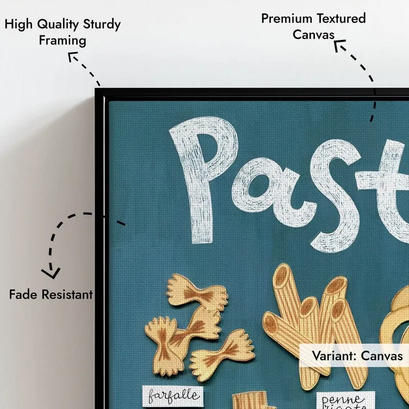 Sades Of Pasta Archival Canvas Wall Art - Black media 7