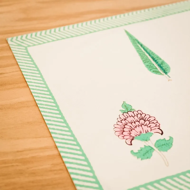 Serene Setting Cotton Table Mat (Green) - Set Of Six media 5