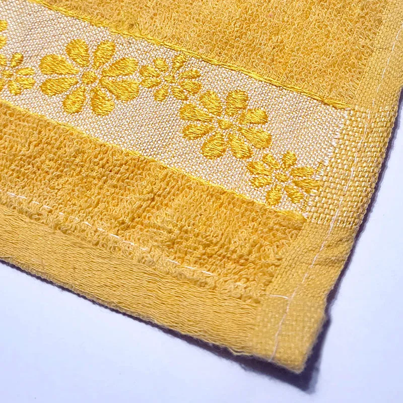 Wildflower Trim Cotton Hand Towel (Yellow & Purple) - Set Of Two media 4