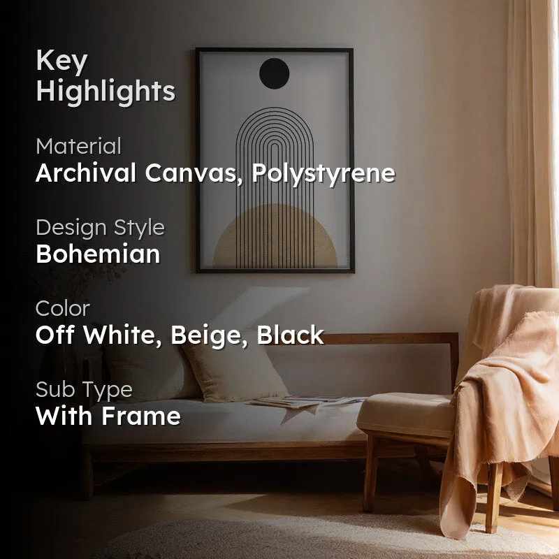 Earthy Tones Minimalist Canvas Wall Painting With Black Frame media 2