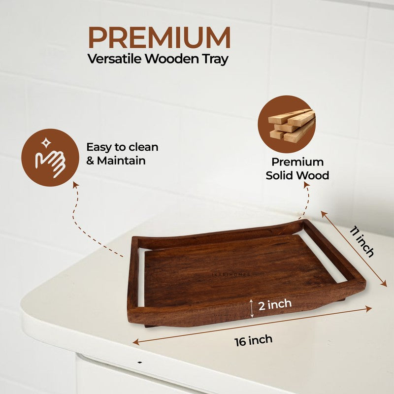 Elegant Wooden Serving Tray media 8