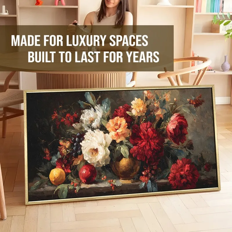 Velvet Blooms Canvas Wall Painting With Frame media 5
