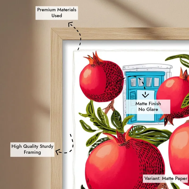 Pomegranate Canvas Wall Painting - Brown Frame media 7