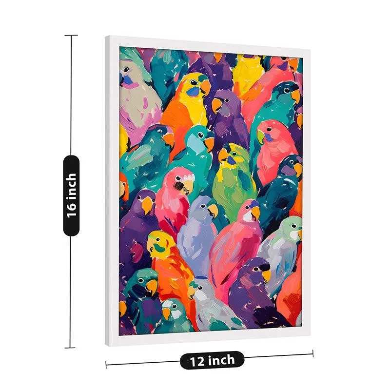 Tango Of Colours Canvas Wall Art With Frame - White media 8