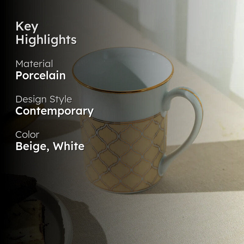 Noritake Eternal Palace Porcelain Coffee Mug (Beige) - 280 mL image 2