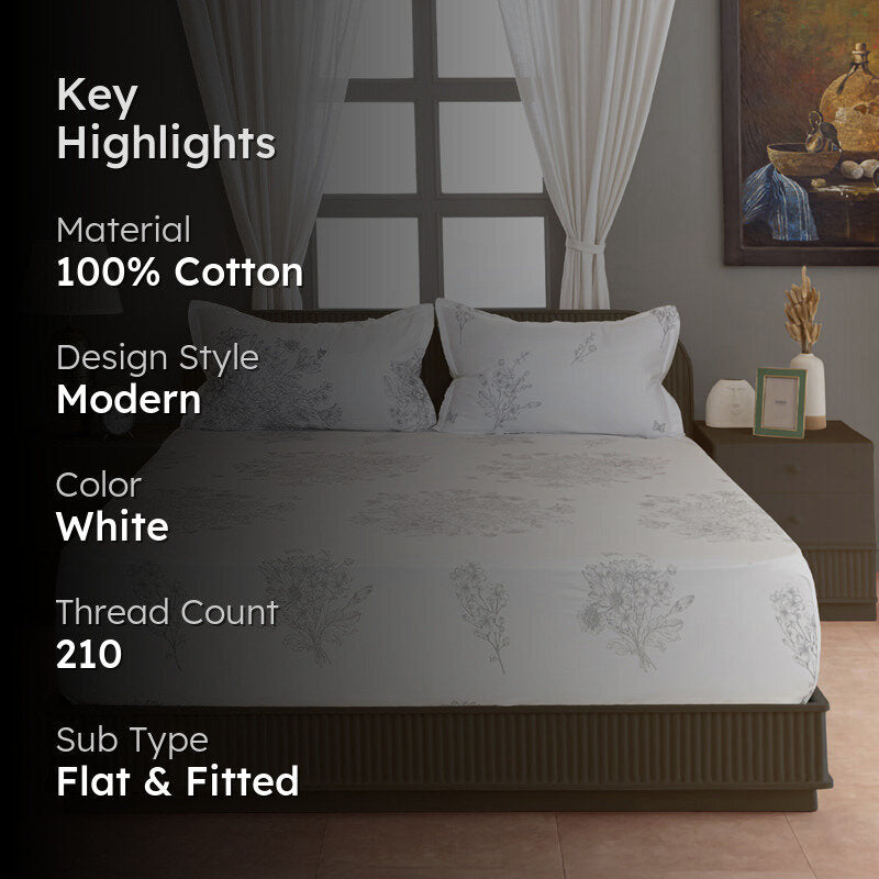Swayam Pristine in White Bedsheet - 210 TC || Super Soft media 2