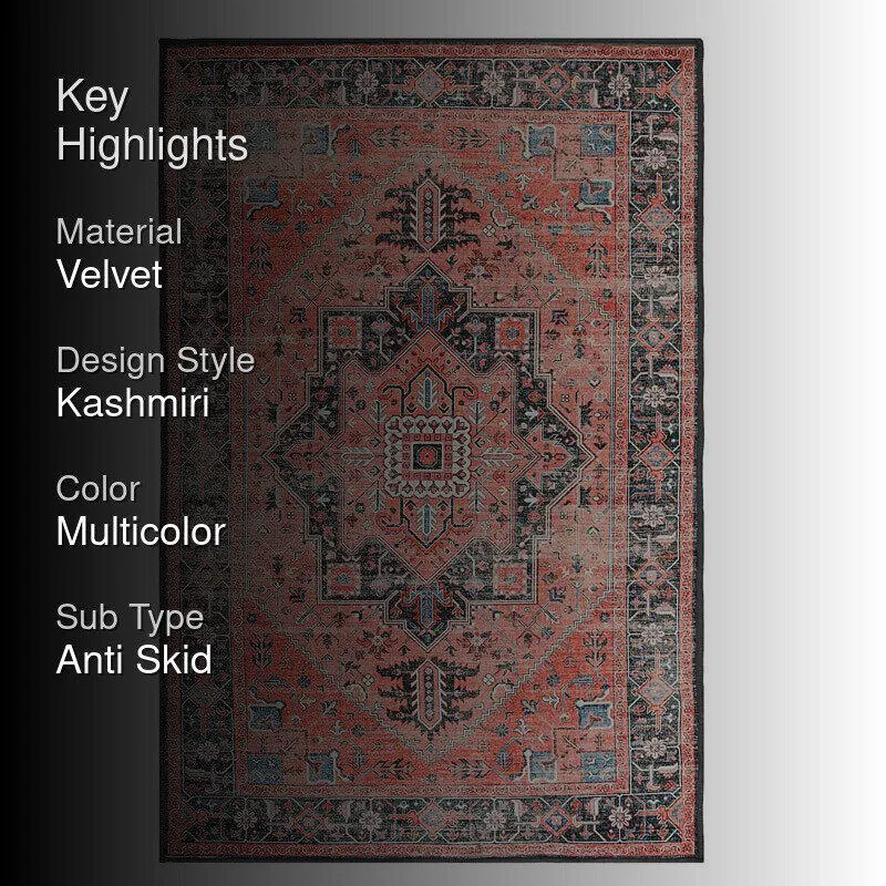 Lahza Velvet Rectangle Anti-Skid Carpet media 2