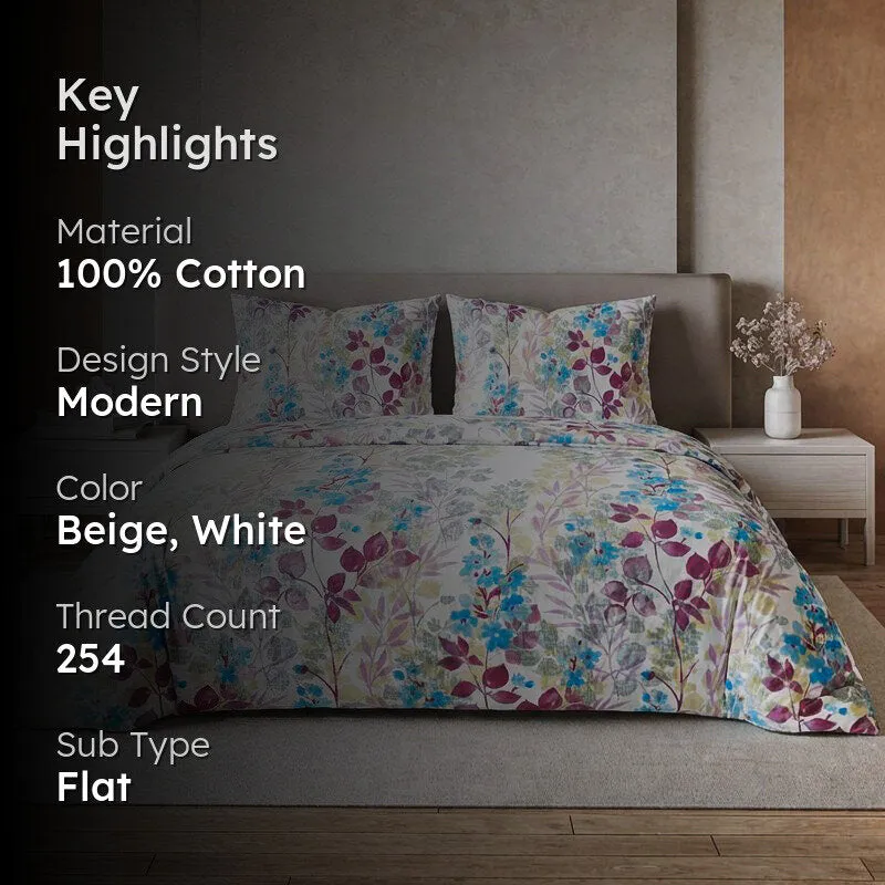 Manya Floral Cotton Bedsheet - 254 TC media 2