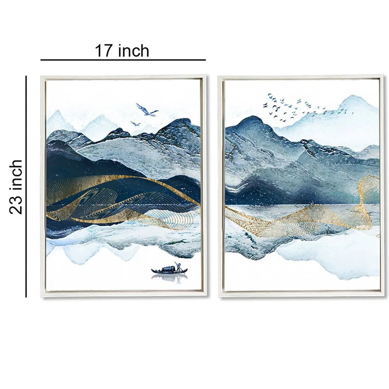 Bleeding Blue Wall Art - Set Of Two media 3