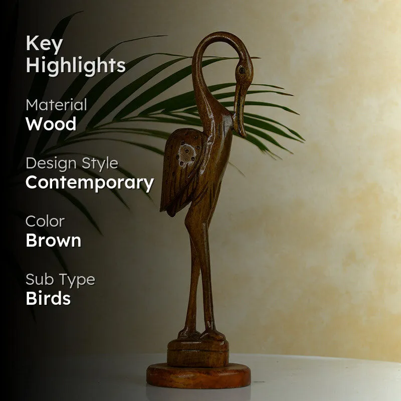 Timber Crane Wood Showpiece media 2
