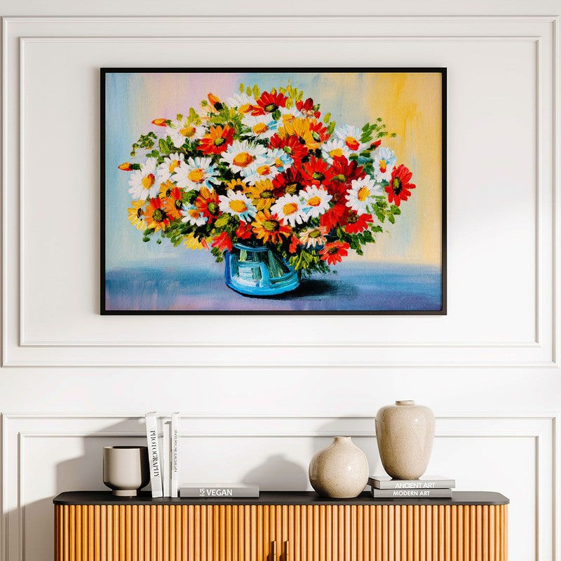 Mountain Landscape Art Canvas Wall Painting - Black Frame media 3