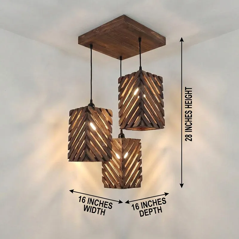 EdgeLine Wooden Ceiling Lamp - Brown media 8