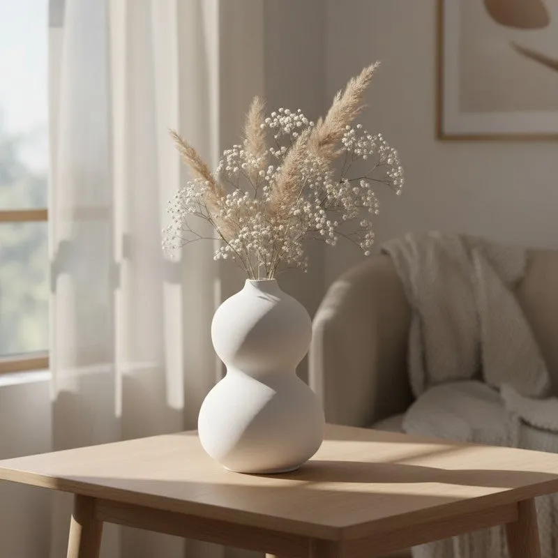 Soft Pebble Stacked Ceramic Vase media 6