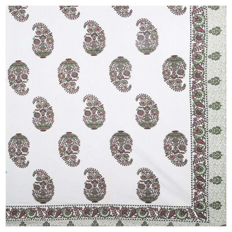 Devadhi Ethnic Cotton Bedsheet (Green) - 144 TC media 4