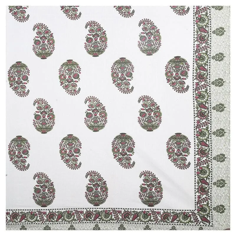 Devadhi Ethnic Cotton Bedsheet (Green) - 144 TC media 4
