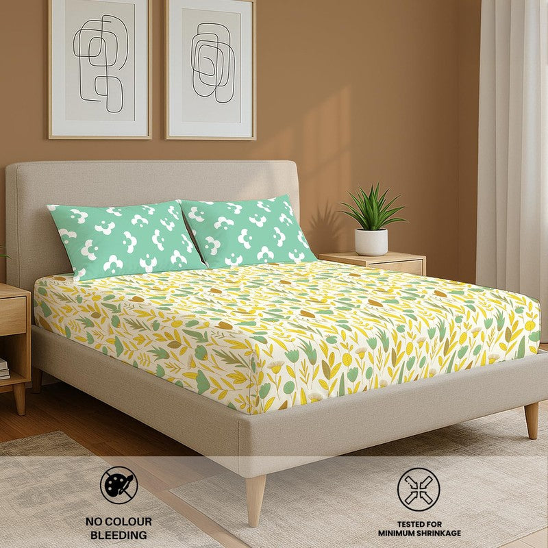 Dreamy Pastels Floral Cotton Bedsheets (Multicolor) - 144 TC media 5