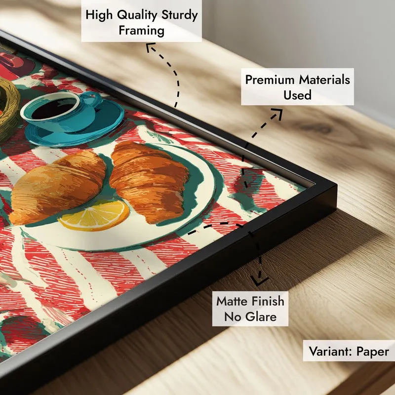 Croissant Glow Canvas Wall Painting - Black Frame media 6