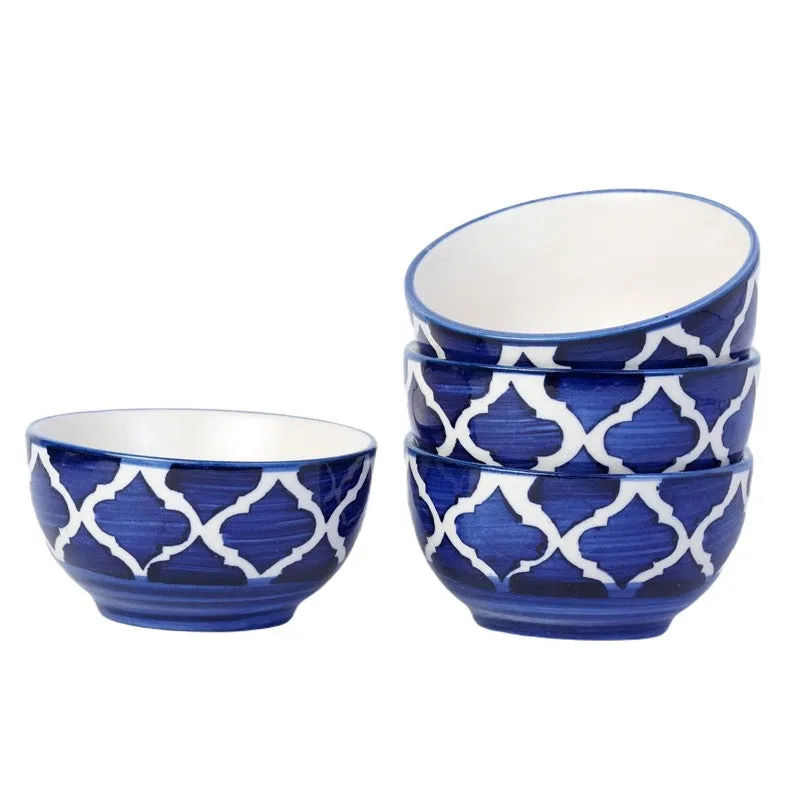MiniFeast Ceramic Snack Bowls (Blue, 150 mL Each) - Set Of Four media 4