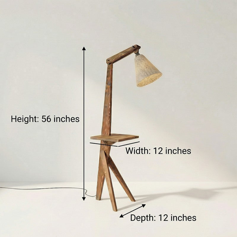 ConicalBeam Wooden Floor Lamp - Brown media 10