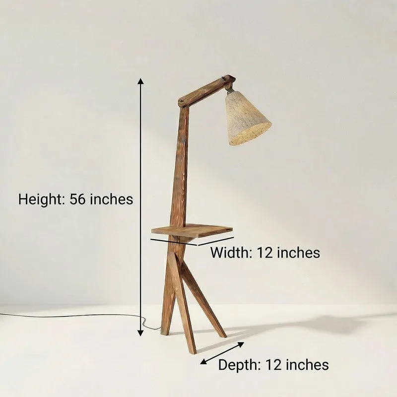 ConicalBeam Wooden Floor Lamp - Brown media 10