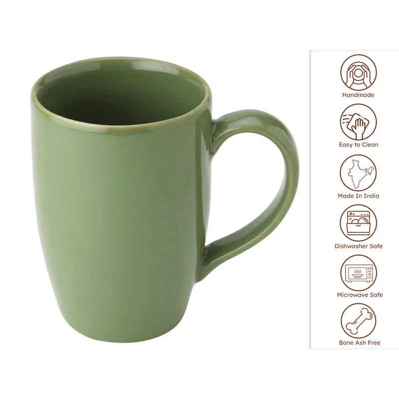 Kopi Ceramic Coffee Mug (Green/350 mL Each) - Set Of Two media 6