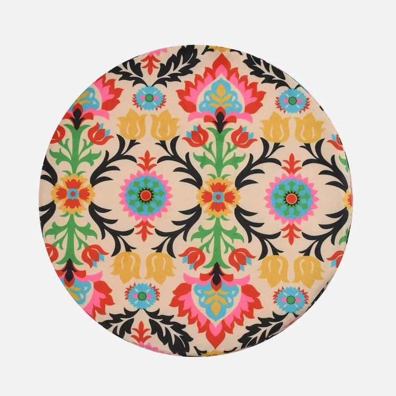 Avira Ethnic Velvet Ottoman - Multicolor media 5