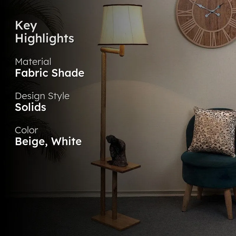 Mishuna Enya Floor Lamp With Shelf - Ivory media 2