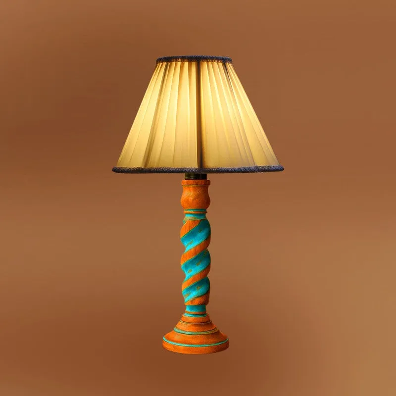 Elara Niro Wooden Table Lamp - OffWhite media 7
