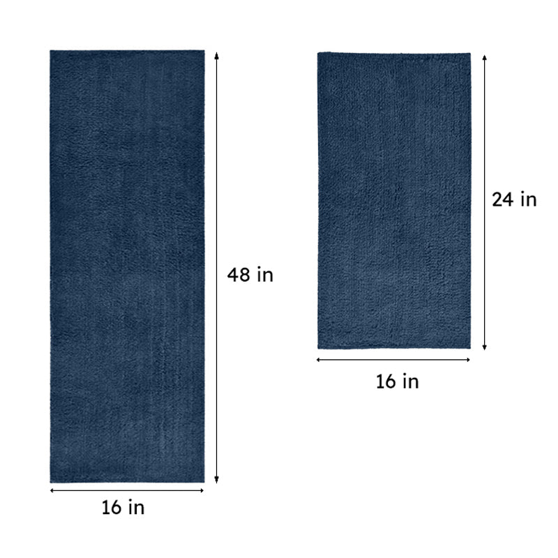Relma Anti Skid Cotton Runner Rug (Dark Blue) - Set Of Two media 7