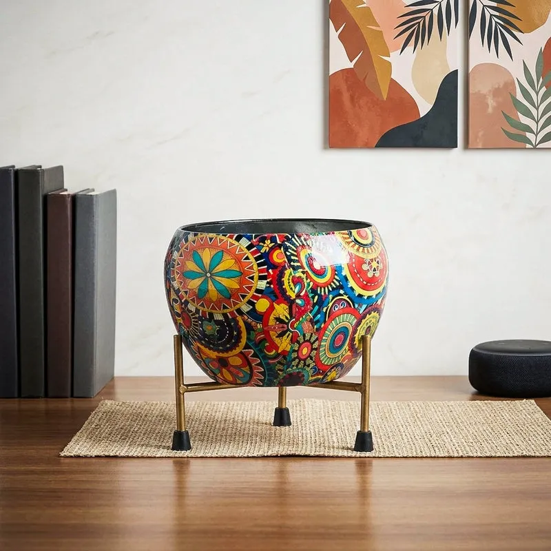 Kairali Ethnic Planter With Stand - Set Of Two media 1