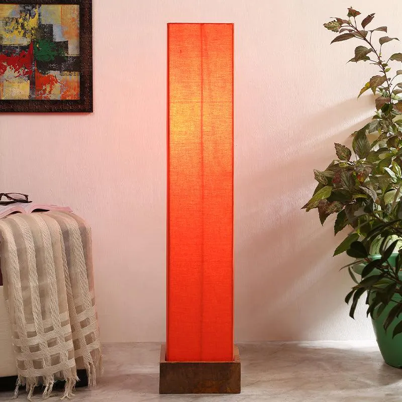 Aamiya Wooden Tower Floor Lamp - Orange media 1