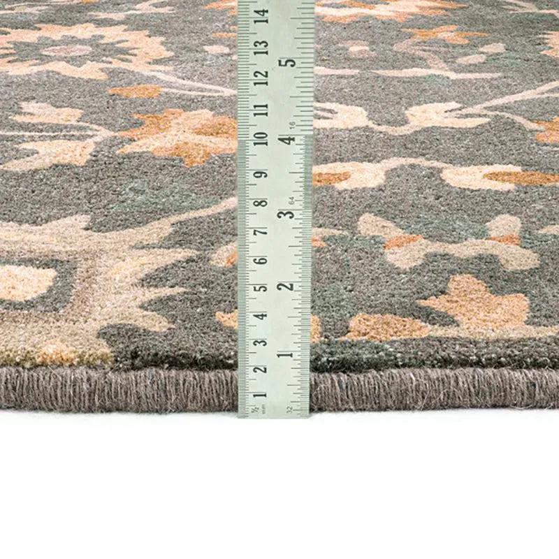 Erinyes Hand Tufted Ethnic Wool & Nylon Carpet - Dark Grey media 9