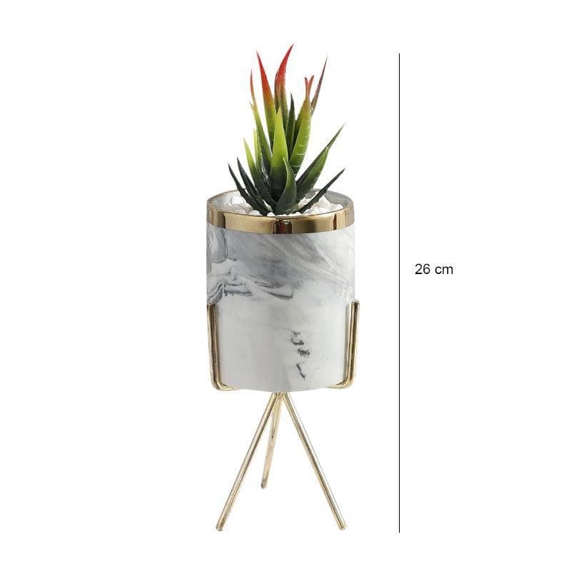 Faux Agave In Marble Pot - 26 cms media 5