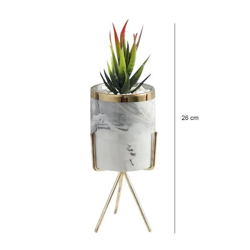 Faux Agave In Marble Pot - 26 cms media 5