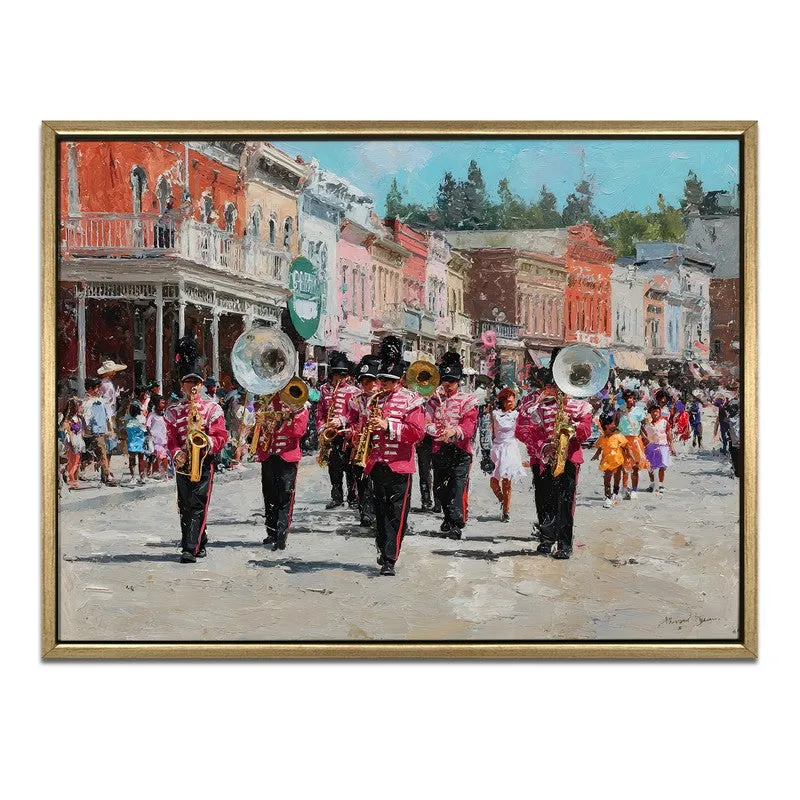 Street Brass Canvas Wall Painting With Frame media 3