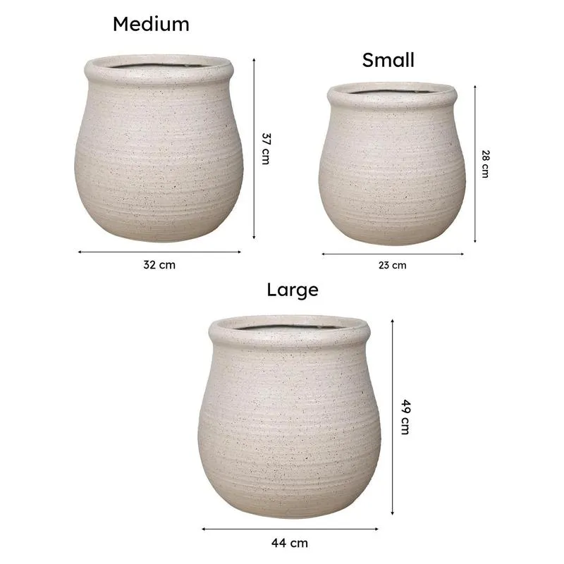 Clayra Floor Planter - Off White media 4