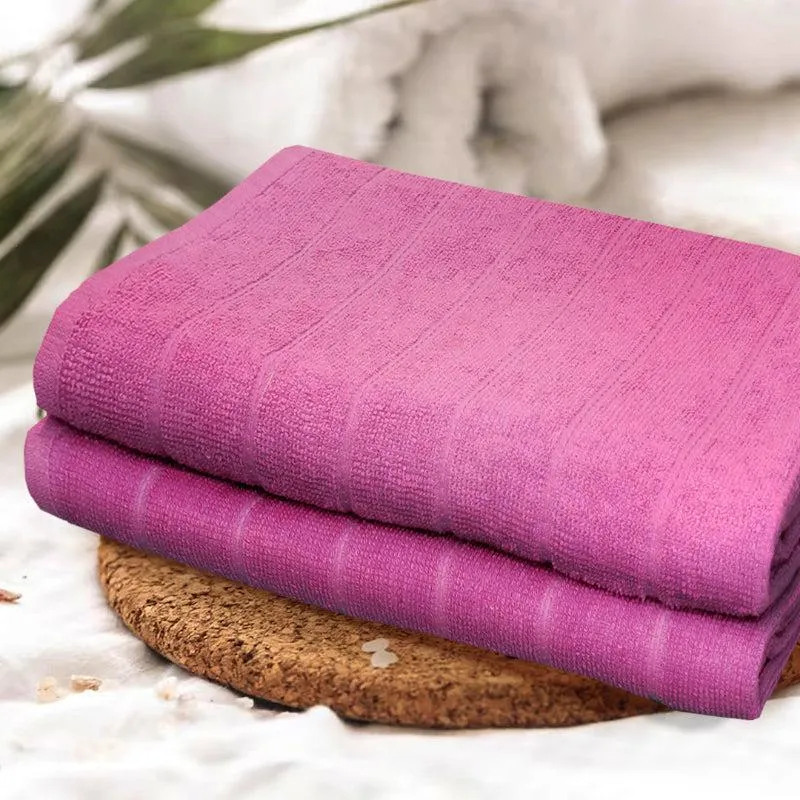 Sarda Bath Towel (Purple) - Set Of Two media 1