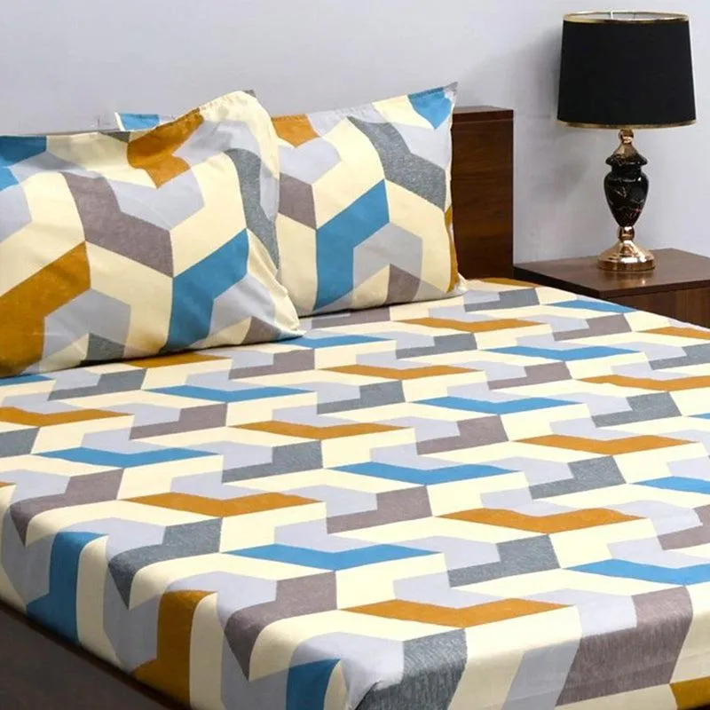 Dipta Geometric Microfiber Bedsheet - 110 GSM media 4