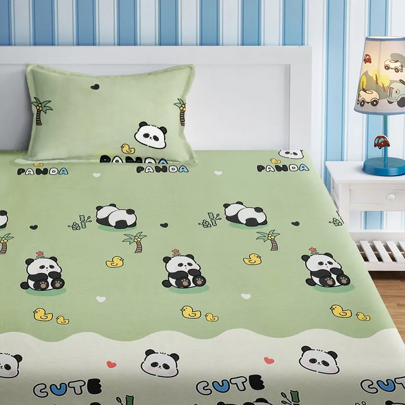 Panda Snuggles Kids Cotton Bedsheet - 210 TC media 4