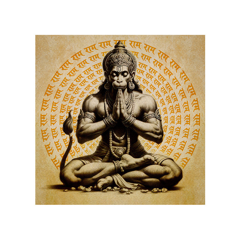 Hanuman Chant Mantra Wall Painting media 4