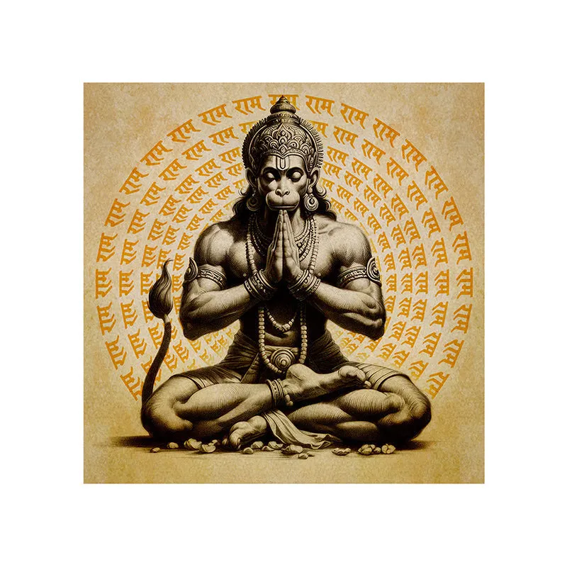 Hanuman Chant Mantra Wall Painting media 4